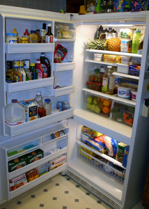 Keeping the fridge stocked makes menu planning easier! (P.S. This is not my fridge, it's a MorgueFile.com pic!)