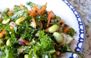 Kale Edemame Salad w Peanut Oil Dressing