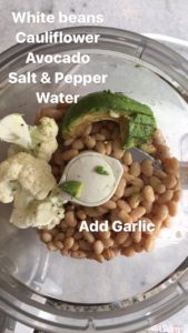 white bean and cauliflower dip